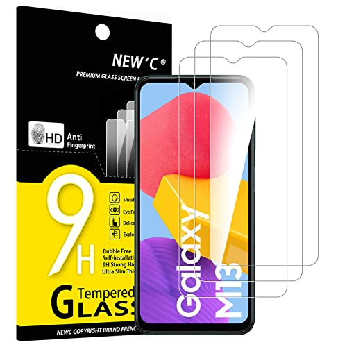 NEW'C 3 Stück, Panzer Schutz Glas für Samsung Galaxy M13 5G, Samsung Galaxy M23 5G, Frei von Kratzern, 9H Härte, HD Displayschutzfolie, 0.33mm Ultra-klar, Ultrabeständig von NEW'C