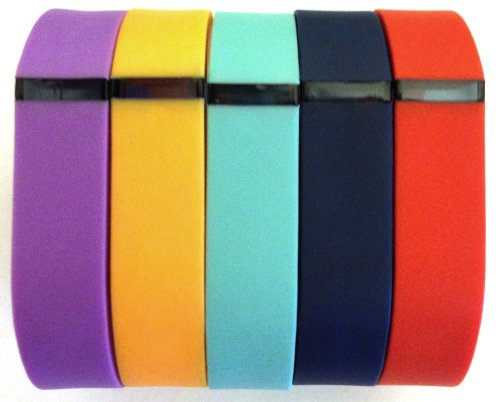 Set Large L 1pc Orange 1pc Violet 1pc Red (Tangerine) 1pc Teal (Blue/Green) 1pc Navy Replacement Bands for Fitbit FLEX Only With Clasps /No tracker/ Wireless Activity Bracelet Sport Wristband Fit Bit Flex Bracelet Sport Arm Band Clasp Armband von NICKSTON