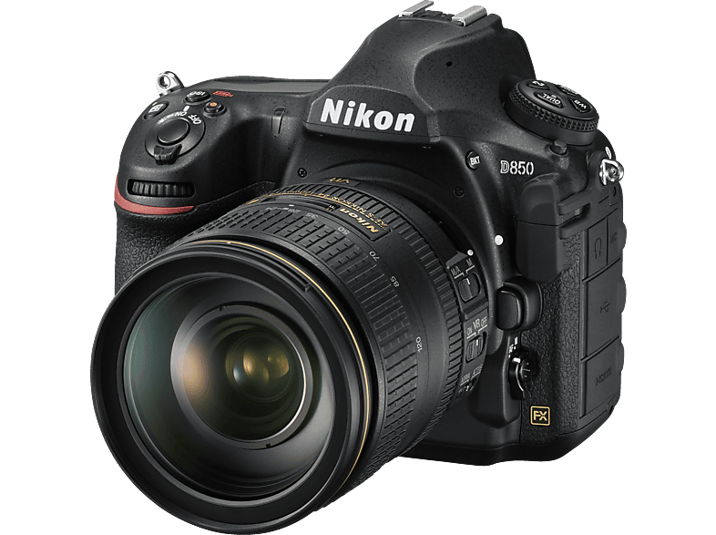 NIKON D850 Kit Spiegelreflexkamera, 45,7 Megapixel, 24-120 mm Objektiv (AF-S, ED, VC), Touchscreen Display, WLAN, Schwarz von NIKON