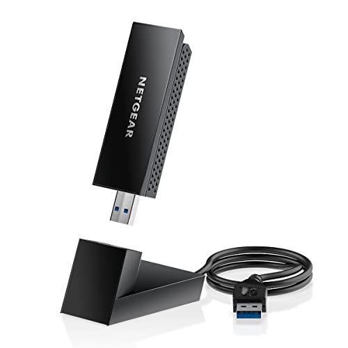 Netgear Nighthawk USB WLAN Stick WiFi 6E USB 3.0 USB Adapter (A8000) | AXE3000 Internet Stick Tri-Band Wireless Gigabit Speed (bis zu 3 Gbit/s) | neues 6 GHz Band | für Windows PC von Netgear
