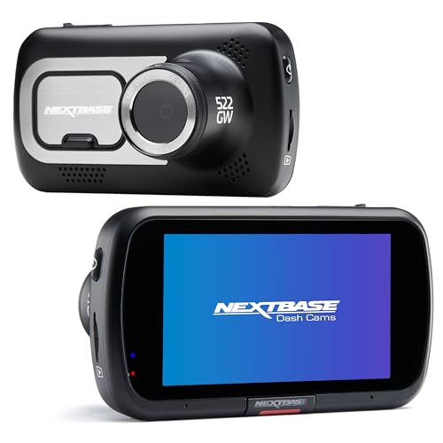 Nextbase® 522GW Dashcam Auto, Full 1440p / 30 FPS, 1080p / 60 FPS, 3 Zoll HD Touchscreen, 140° Weitwinkel, SOS–Notruffunktion, 10Hz GPS, Polarisationsfilter, Nachtsicht, Parkmodus von NextBase