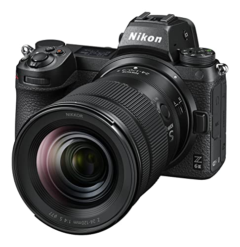 Nikon Z 6II KIT Z 24–120 mm 1:4 S (24,5 MP, 14 Bilder pro Sekunde, Hybrid-AF, 2 EXPEED-Prozessoren, doppeltes Speicherkartenfach, 4K UHD Video mit 10-Bit-HDMI-Ausgabe) Schwarz von Nikon