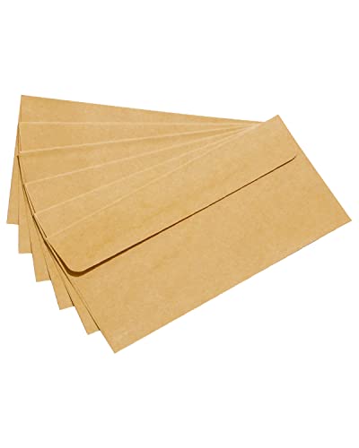 Noa Home Deco Kraftpapier Umschläge,Briefumschläge (100 Stück) aus vintage Kraftpapier -80 g/m²(DIN DL - 220 x 110 mm) von Noa Home Deco