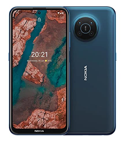 Nokia X20 5G Smartphone, Dual-SIM, RAM 8GB, ROM 128GB, 64MP Quad-Kamera von ZEISS, 6,67” Full HD+ Display, sicheres Android 11 mit 3 Jahre Herstellergarantie & Updates, Alurahmen - Nordic Blue von Nokia
