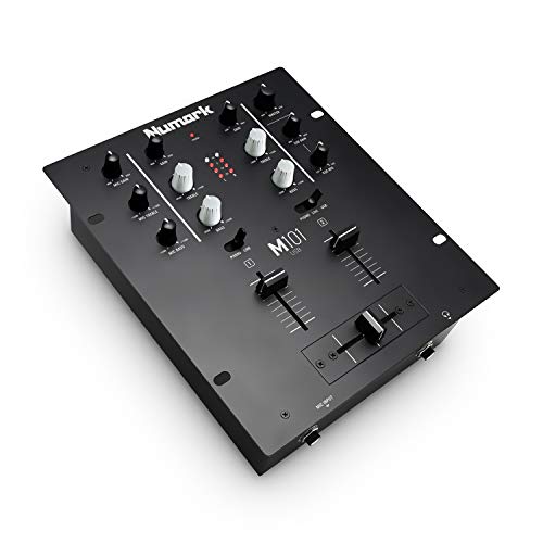 Numark M101USB - 2-Kanal DJ-Mixer, Rack-montierbar mit 2-Band EQ, integriertem Audio Interface, Mikrofoneingang und austauschbarem Crossfader von Numark