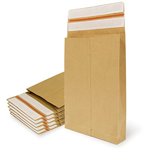 Briefumschläge aus Kraftpapier mit doppeltem Silikonstreifen für Versand und Verpackung, Papiertüten zum Versenden von Kleidung, Accessoires, Dekoration oder Geschenke (250 x 350 x 50 + 96 mm, 500 Umschläge) von OFITURIA