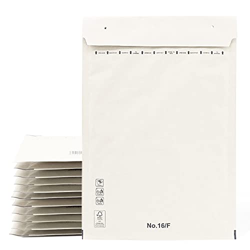 Gepolsterte Umschläge, Versandumschläge, Papiertüten mit Blaseninnen, Weiß, Versandtaschen mit Klebeverschluss - Ofiturie (20 Briefumschläge, 230 x 340 mm) von OFITURIA