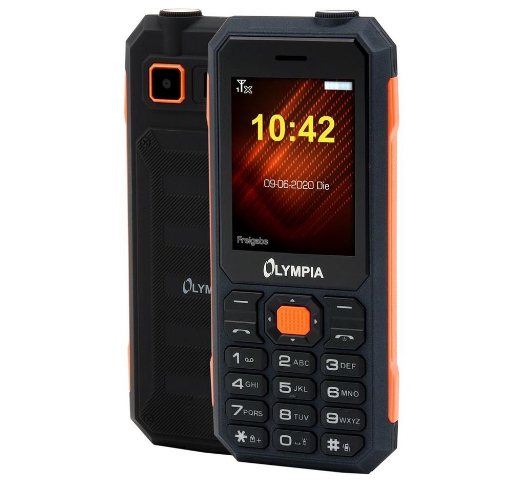OLYMPIA OFFICE 2283 Handy (Outdoor Handy, Wasserfest, Staubgeschützt, schwarz, orange, Bluetooth) von OLYMPIA OFFICE