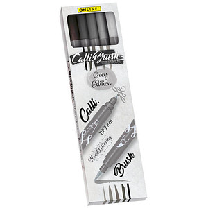 ONLINE® Calli.Brush Double Grey Brush-Pens farbsortiert, 5 St. von ONLINE®