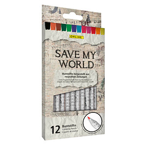 ONLINE® Save My World Buntstifte farbsortiert, 12 St. von ONLINE®