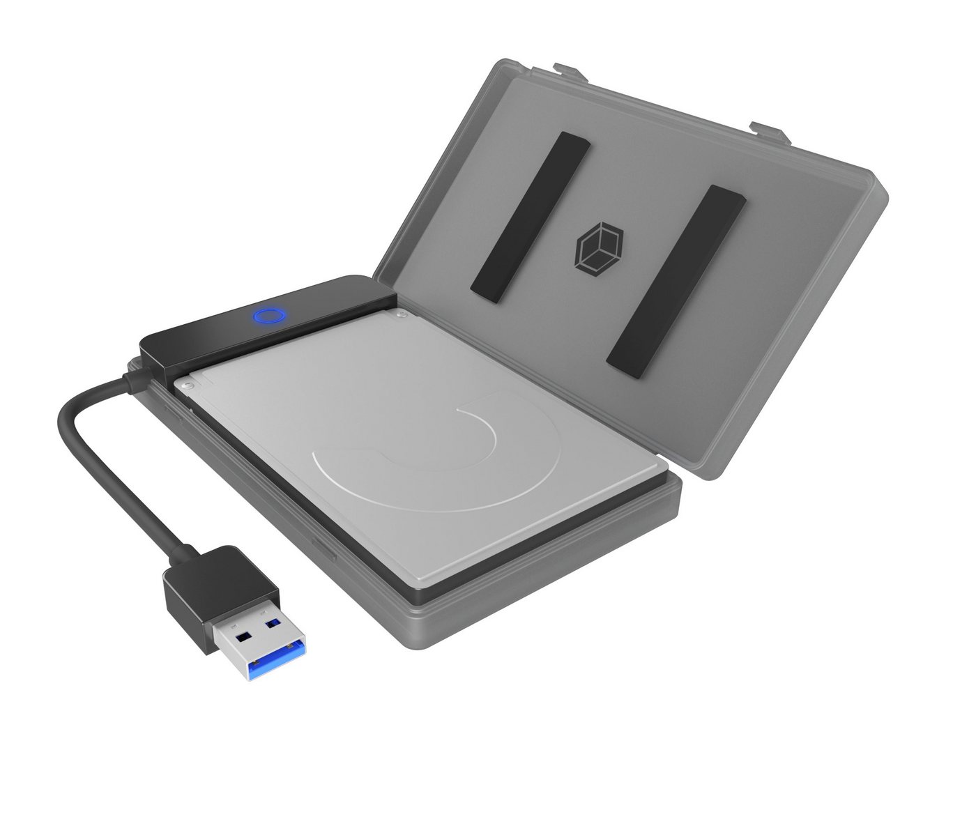 Festplatten-Gehäuse ext. 2.5 SATA Gehäuse, USB 3.2 Gen 1, Werkzeuglos, Kunststoff, schwarz von OTTO