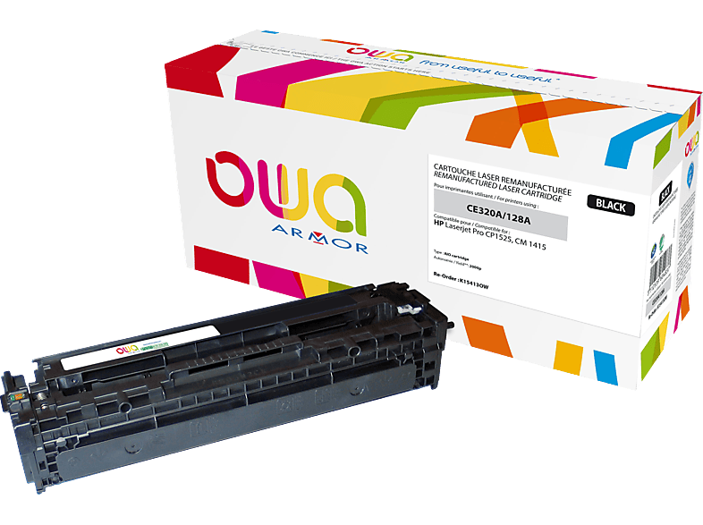 OWA K15413OW Toner Schwarz (HP CE320A, 128A, CE 320 A, NO 128A BK, BLACK) von OWA