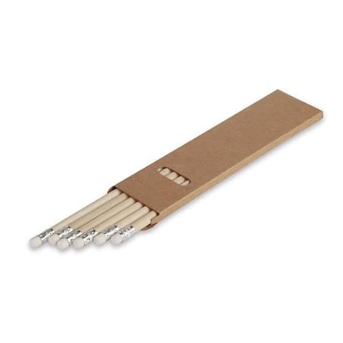Packung mit 6 Bleistiften mit Gummi aus Holz aus Naturholz, im Kartonetui, Mine 2B. Artikelmaße (cm): 19 x 4,9 x 0,8 cm. von OgniBene s.r.l.s.