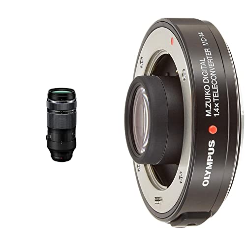 M.Zuiko DIGITAL ED 100-400mm F5.0-6.3 is, Supertelezoom, geeignet für alle MFT-Kameras (Olympus OM-D- und Pen-Modelle, Panasonic G-Serie), schwarz & M.Zuiko Digital 1.4X Teleconverter MC‑14, schwarz von Olympus