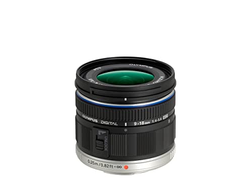 Olympus M.Zuiko Digital ED 9-18mm F4.0-5.6 Objektiv, Weitwinkelzoom, geeignet für alle MFT-Kameras (Olympus OM-D & PEN Modelle, Panasonic G-Serie), schwarz von Olympus