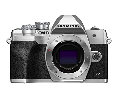 Olympus OM-D E-M10 Mark IV Micro-Four-Thirds-Systemkamera, 20 MP Sensor, 5-Achsen-Bildstabilisation, Selfie-LCD-Bildschirm, elektronischer Sucher, 4K-Video, leistungsstarker AF, Wi-Fi, silber von Olympus