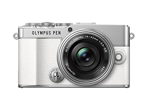 Olympus Pen E-P7 Kamera-Kit, 20-MP-Sensor, neigbarer HD LCD-Bildschirm, 4K-Video, Wi-Fi, Farb- und Monochromprofilsteuerung, weiß, inkl. M.Zuiko Digital ED 14-42mm EZ Silber von Olympus