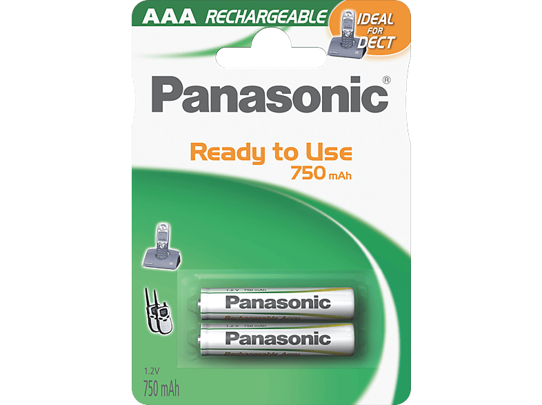 PANASONIC HHR-4MVE/2BD AAA Micro Akku, 1.2 Volt, 750 mAh 2 Stück von PANASONIC