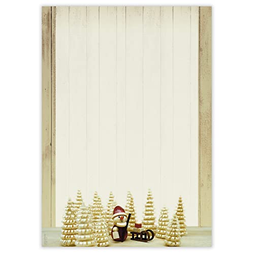 Briefpapier Weihnachtsmann | 90g/m² | DIN A4 | Weihnachten | Motivpapier | Weihnachtsgrüße | weihnachtliches Briefpapier (50) von PAPIERSACHSE.DE