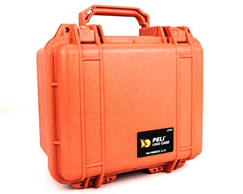 Peli 1300 Maximal Belastbarer Kamera-Schutzkoffer, IP67 Wasserdicht, 6L Volumen, Mit Schaumstoffeinlage (Anpassbar), Orange von PELI