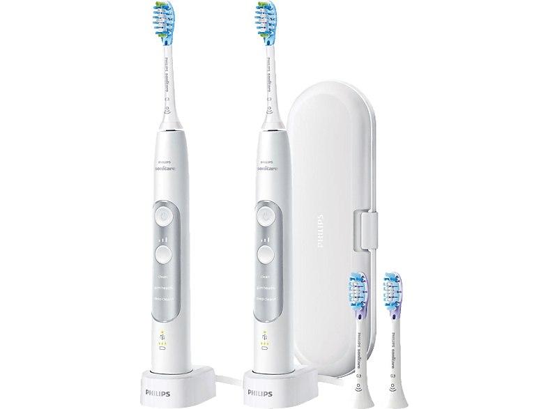 PHILIPS Sonicare HX9611/19 ExpertClean 7300 Elektrische Zahnbürste Weiß/Silber, Reinigungstechnologie: Schalltechnologie von PHILIPS