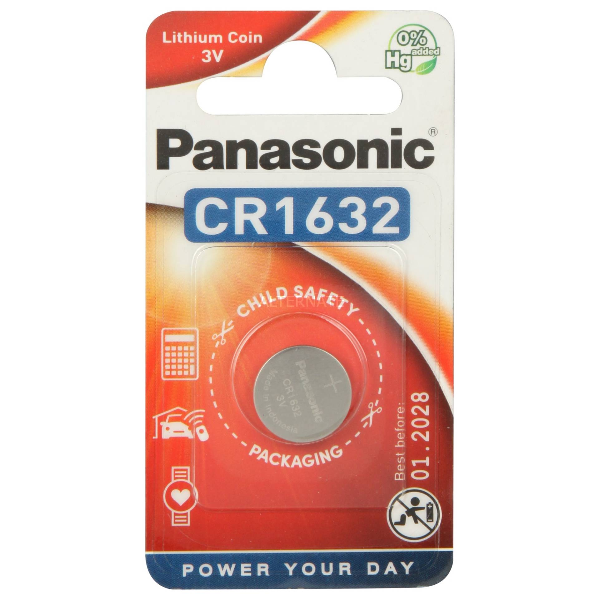 Knopfzelle CR-1632EL, Batterie von Panasonic