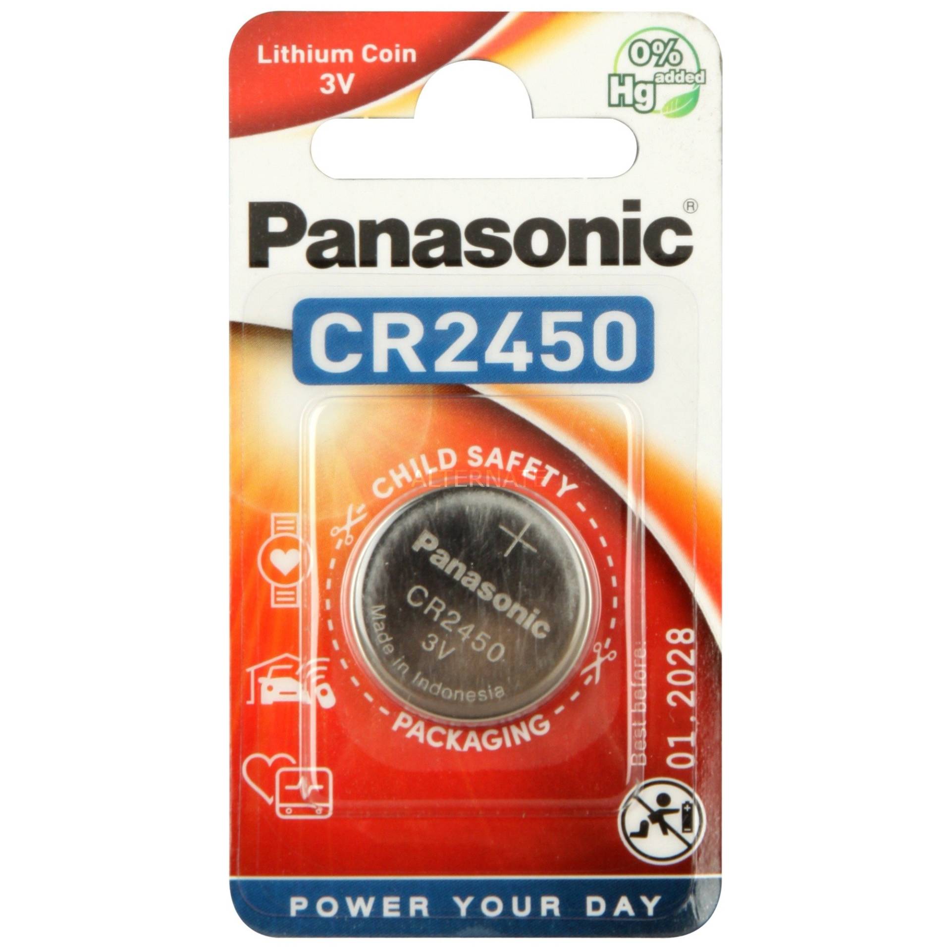 Knopfzelle CR-2450EL, Batterie von Panasonic