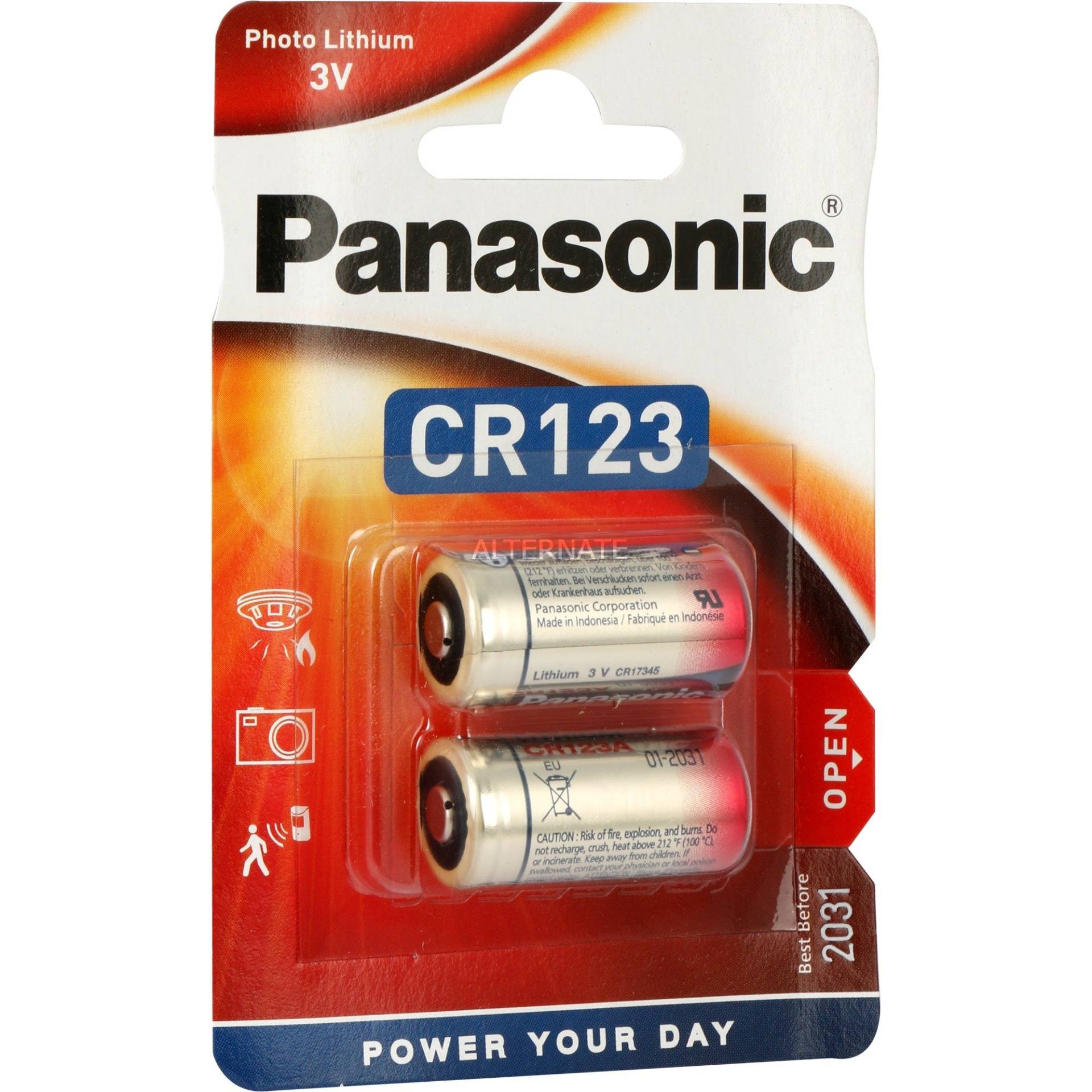 Lithium Photo CR-123AL/2BP, Batterie von Panasonic
