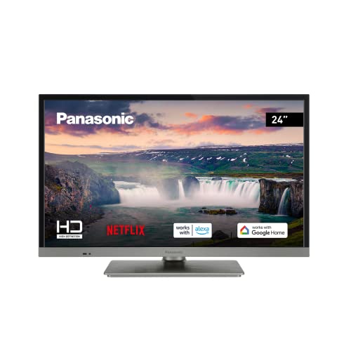 Panasonic TX-24MS350E, 24-Zoll HD LED Smart TV, High Dynamic Range (HDR), Google Assistant & Amazon Alexa, USB Media Player, Hotelmodus, optionale Wandhalterung, INOX Silber von Panasonic