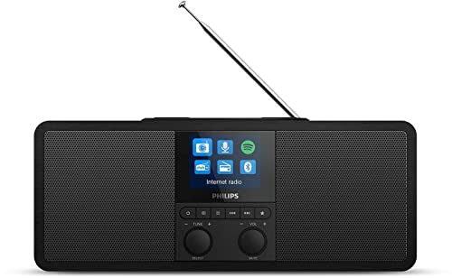 Philips R8805/10 Internetradio mit DAB+ & UKW | Spotify Connect & Bluetooth Streaming | Kabelloses Qi-Ladepad & USB-Anschluss | Wecker & Sleeptimer von Philips Audio