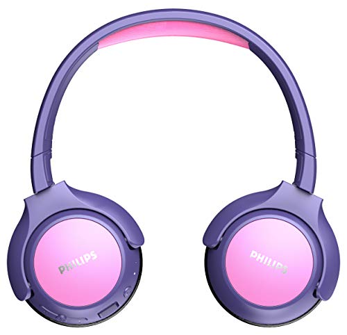 Philips Kinderkopfhörer KH402PK/00 Wireless On Ear Kopfhörer (Bluetooth, 85 db, 20 Stunden Spielzeit, LED Panel, weiche Ohrpolster) Pink von Philips