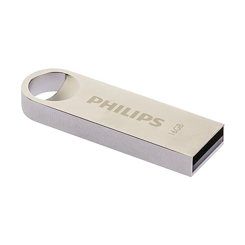 Philips Moon Edition High Speed 2.0 USB-Flash-Laufwerk 16 GB für PC, Laptop, Computer Data Storage, Lesegeschwindigkeit bis zu 20 MB/s, Aluminium, Schlüsselanhänger von Philips