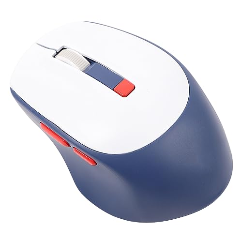 Maus, Multifunktions-Stummschalttaste, Typ-C-Aufladung, Kabellose 2,4-G-Maus für PC-Laptop mit -Verbindung, Leises Design (Blue) von Plyisty