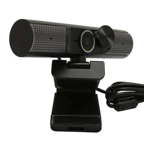 Plyisty 2K 30fps Autofokus-Webcam mit HiFi-Lautsprecher, Rauschunterdrückungsmikrofon | Plug-and-Play-PC-Kamera für Desktop-Laptop-Video-Chat, USB 2.0, Weitgehend Kompatibel von Plyisty