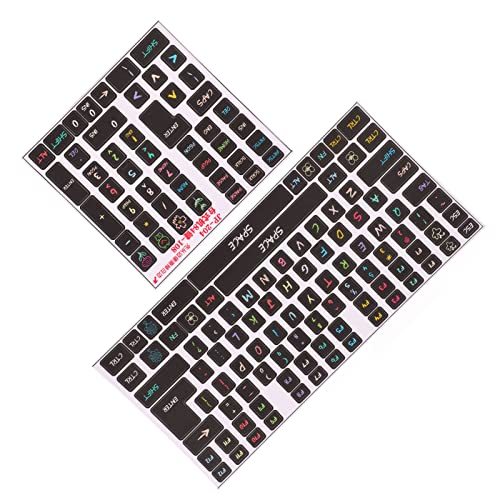 Plyisty 2er-Pack Englische Tastaturaufkleber, Kratzfest, Mattierte Oberflächen, Starke Kompatibilität mit den Meisten Mechanischen Tastaturen, Einfache Bedienung von Plyisty