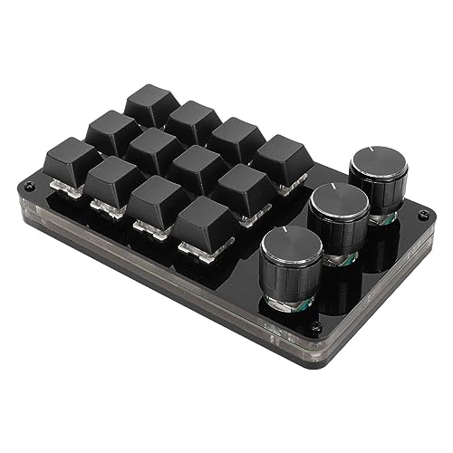 Plyisty Individuell Programmierbare Mechanische Tastatur mit 12 Tasten, 3 Knöpfen, Hot-Swap-fähig, Blauer Schalter, Kabeltrennung von Plyisty