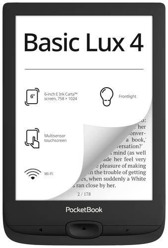 PocketBook Basic Lux 4 eBook-Reader 15.2cm (6 Zoll) Schwarz von PocketBook