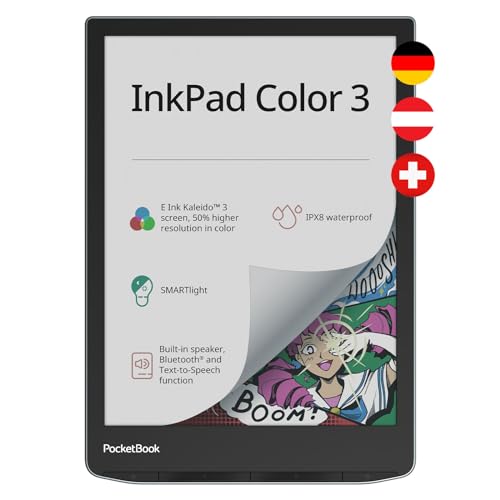 PocketBook e-Book Reader 'InkPad Color 3' (deutsche Version) 32 GB Speicher, IPX8, Bluetooth, Lautspecher, 19,81 cm (7,8 Zoll) E-Ink Kaleido 3 Farbdisplay - Stormy Sea von PocketBook