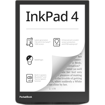 PocketBook InkPad 4 Stardust Silver eReader mit 300 DPI 32GB von Pocketbook Readers GmbH