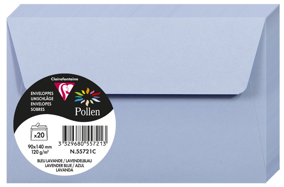 Pollen by Clairefontaine Briefumschlag 90x140 mm, lavendel- von Pollen by Clairefontaine
