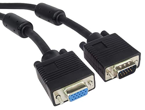 PremiumCord VGA Verlängerungskabel 2 m, M/F, HQ (Koax), SVGA Video Monitor Coaxial Kabel für FULL HD 1080p, DDC2, schwarz von PremiumCord