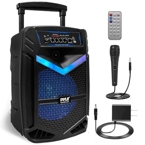 Pyle PA Bluetooth Lautsprecher - Karaoke Maschine mit Karaoke Mikrofon, Musikbox Bluetooth Box, Partybox, 1200W Rechargeable, 15” Subwoofer,1” Tweeter, Aufnahmefunktion, Partybeleuchtung, USB/SD-Radio von Pyle