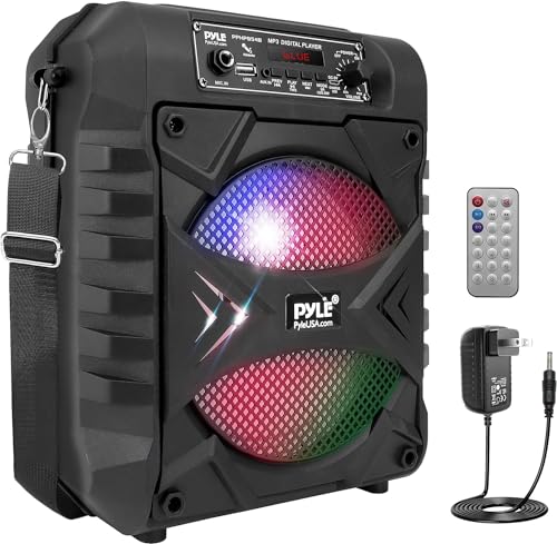 Pyle Partybox - Bluetooth Lautsprecher Groß, PA Anlage, Musikbox, Karaoke Box, 300W, 8" Subwoofer, Tragbare Musikboxen mit wiederaufladbarem Akku, Bluetooth Box mit Party Lichtern, MP3/USB, FM Radio von Pyle
