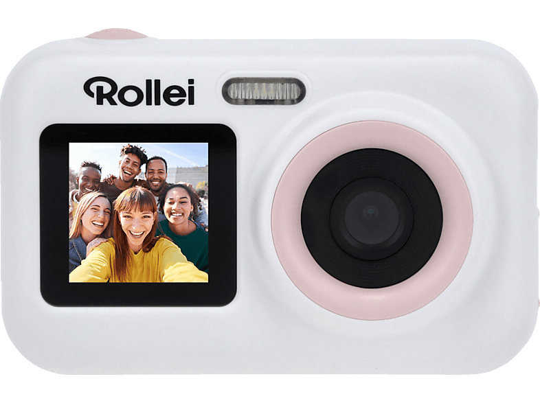 ROLLEI Sportsline Fun Digitale Kompaktkamera Weiß, 2.4-Zoll-Display an der Rückseite, 1.3-Zoll-Selfie-Display Frontseite von ROLLEI