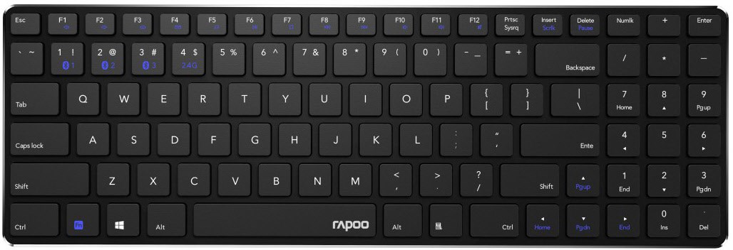 E9100M Kabellose Tastatur schwarz von Rapoo