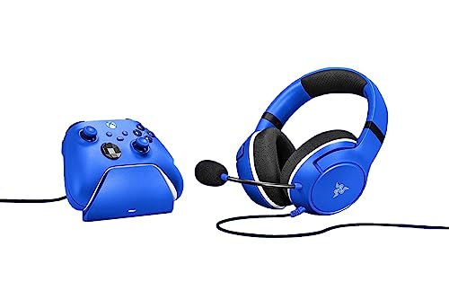 Razer Essential Duo Bundle Für Xbox - Kabelgebundenes Headset und Schnellladegerät für Xbox-Controller (Kaira X for Xbox, Triforce 50-mm-Treiber, HyperClear Kardioiden-Mikrofon) Blau von Razer