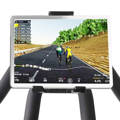 Renimove Tablet Halterung Fahrrad Crosstrainer Heimtrainer kompatibel mit iPad einstellbar universell kompatibel mit Allen Lenkern einfache und sichere Montage antiVibrations Design von Renimove