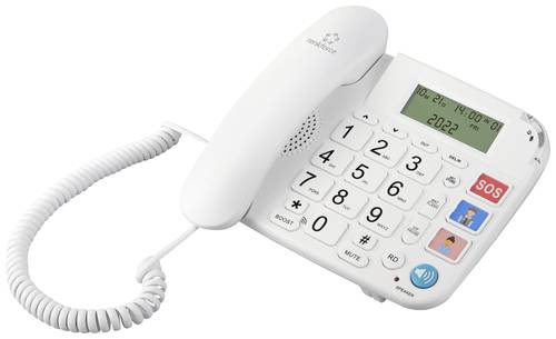 Renkforce RF-DP-400 Schnurgebundenes Seniorentelefon Freisprechen LC-Display Weiß von Renkforce