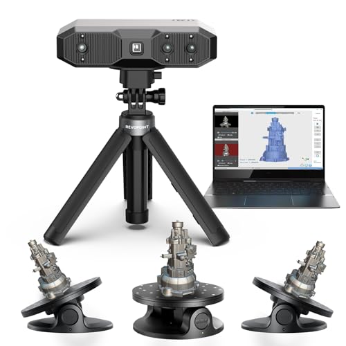Revopoint MINI 2 3D Scanner mit Drehteller und Stativ, 0,02 mm Präzisions 3D-Scanner für 3D-Drucker und Modellierung, einer Scangeschwindigkeit von bis zu 16 FPS, Anti-Shake 9-Achsen-IMU von Revopoint