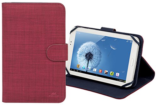 RIVACASE Tasche für Tablets bis 7“ - modisches Case mit Magnetverschluss und weichem Innenmaterial zum Schutz - Rot von Rivacase